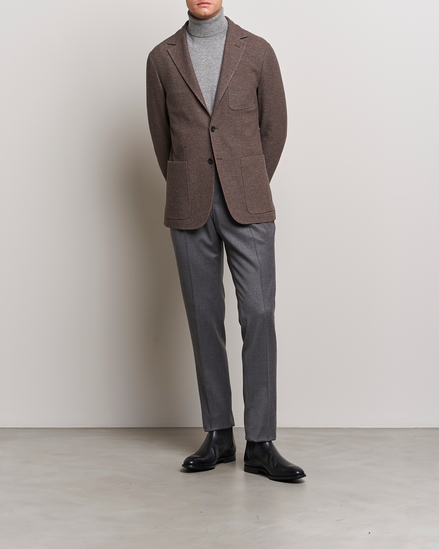 Men | Blazers | Canali | Structured Wool Jersey Jacket Beige