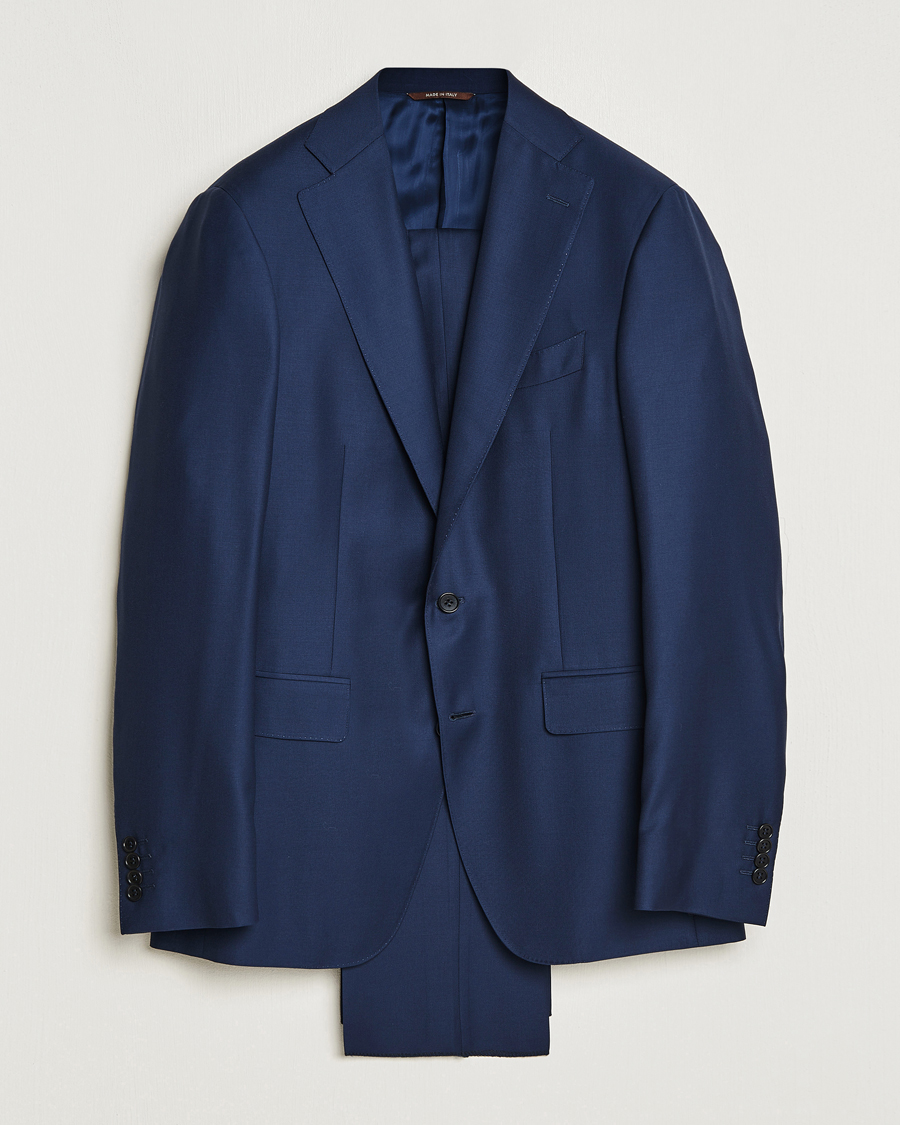 Canali Super 130s Wool Capri Suit Dark Blue at CareOfCarl.com