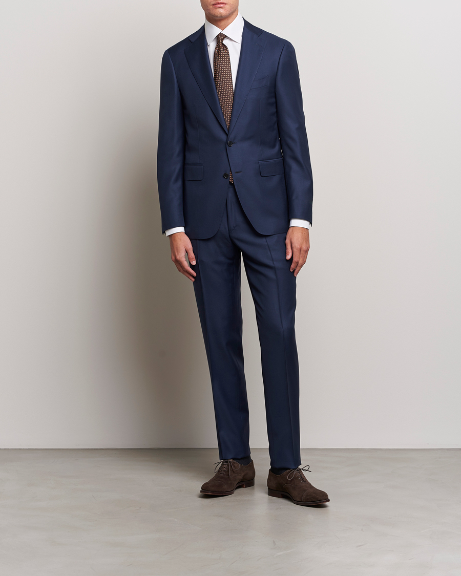 Men | Suits | Canali | Super 130s Wool Capri Suit Dark Blue