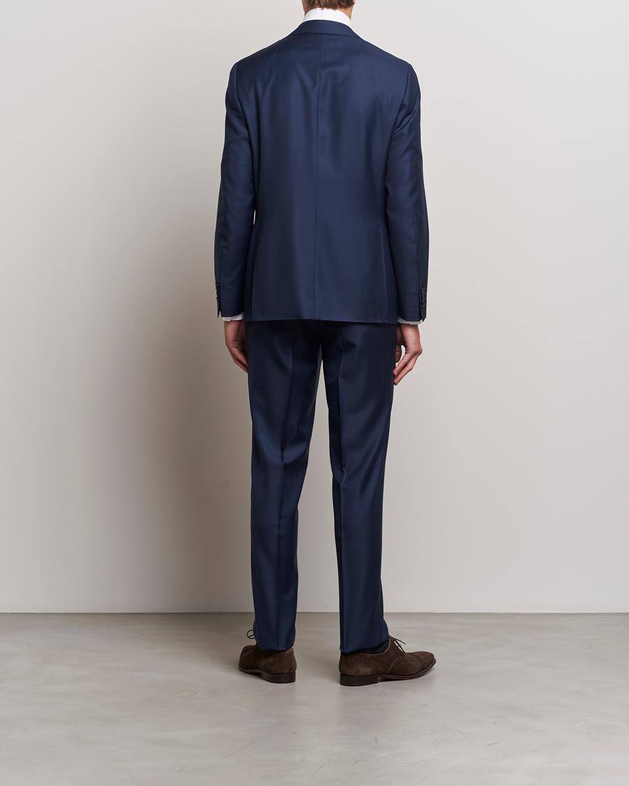 Men | Canali | Canali | Super 130s Wool Capri Suit Dark Blue