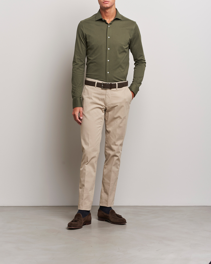 Men | Trousers | Canali | Regular Fit Stretch Chinos Beige