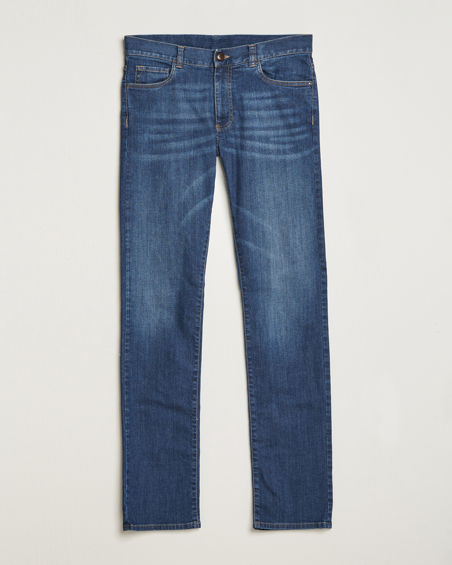 Men | Jeans | Canali | Slim Fit Stretch Jeans Medium Blue Wash