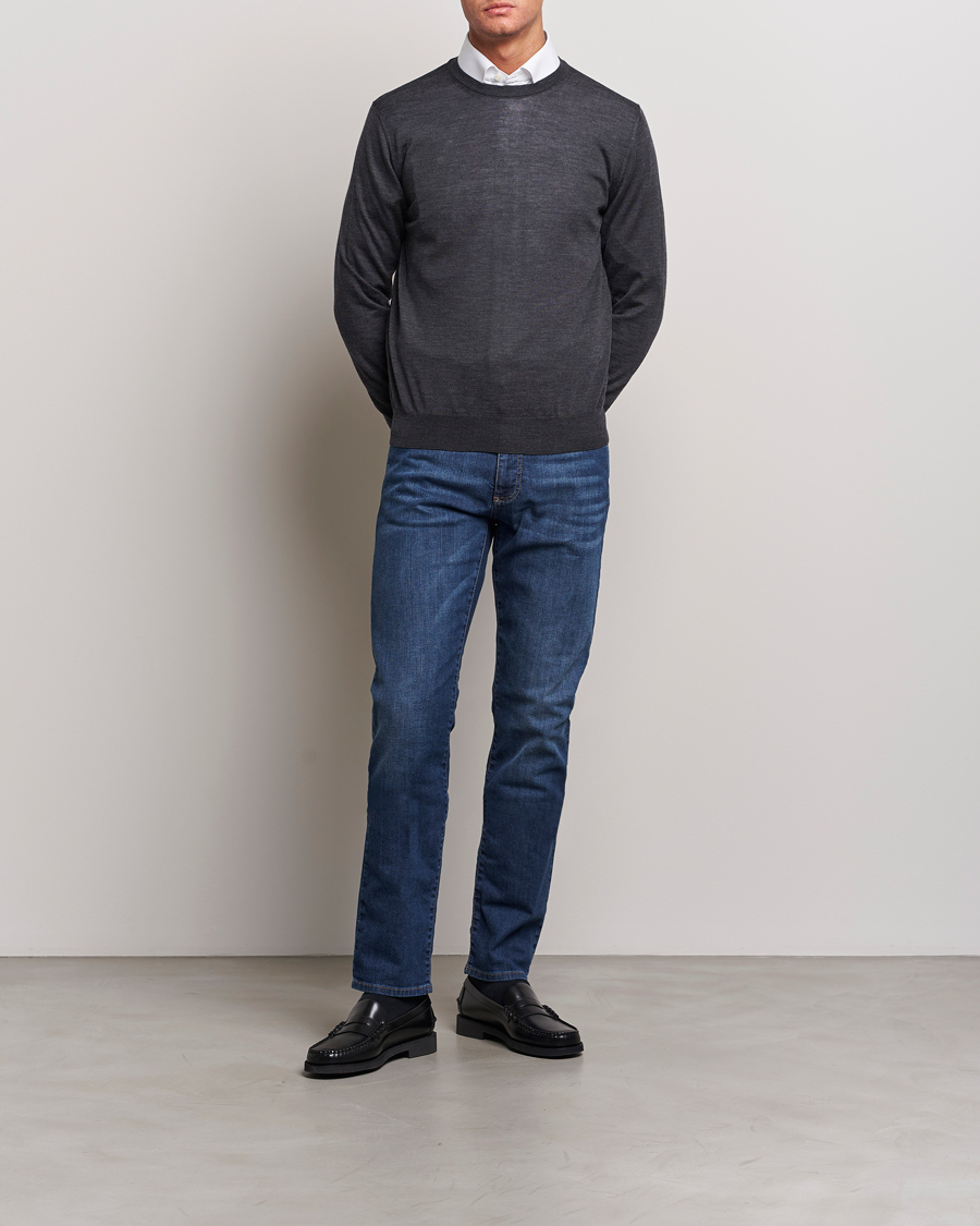 Men | Jeans | Canali | Slim Fit Stretch Jeans Medium Blue Wash