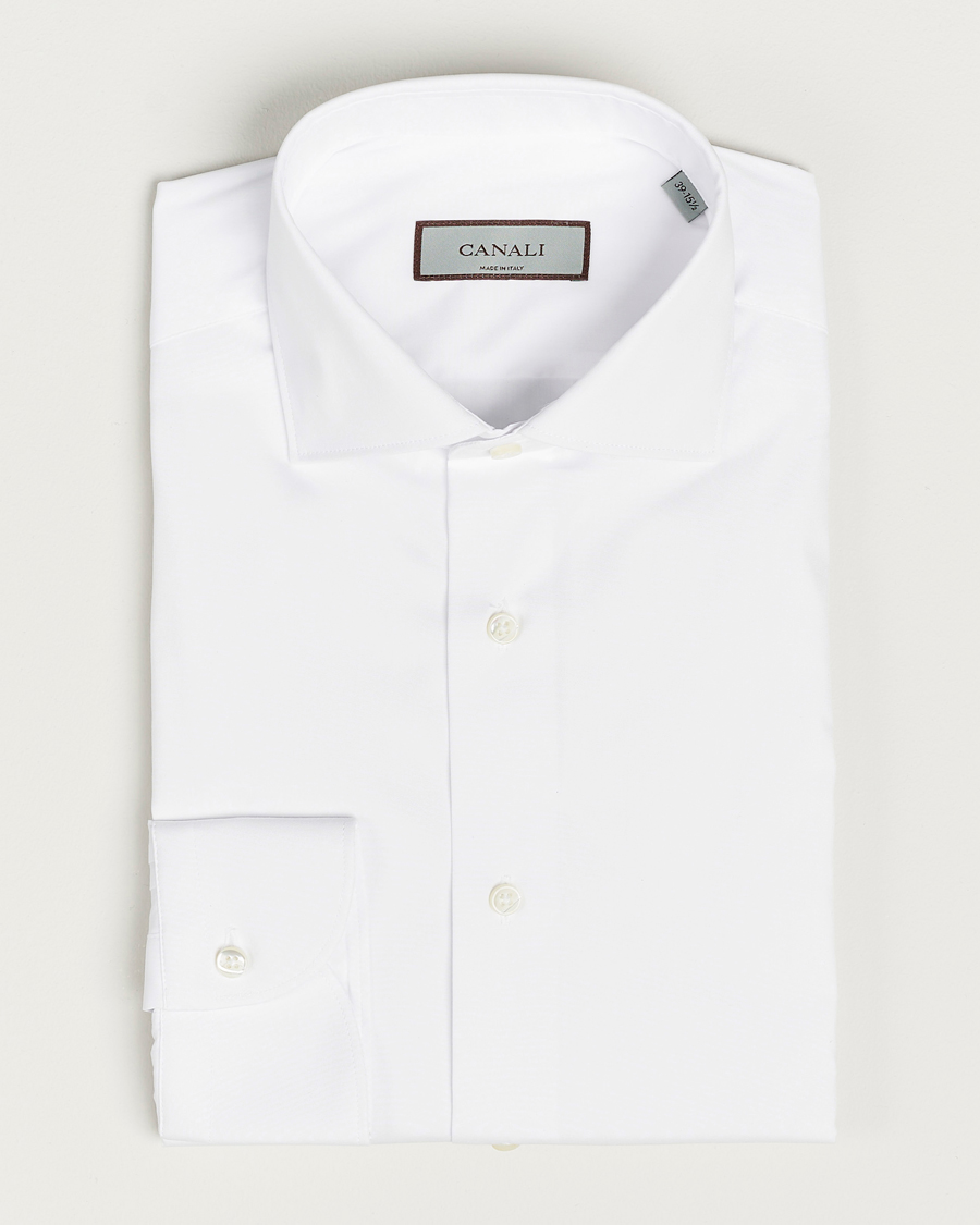 Men | Canali | Canali | Slim Fit Cotton/Stretch Shirt White