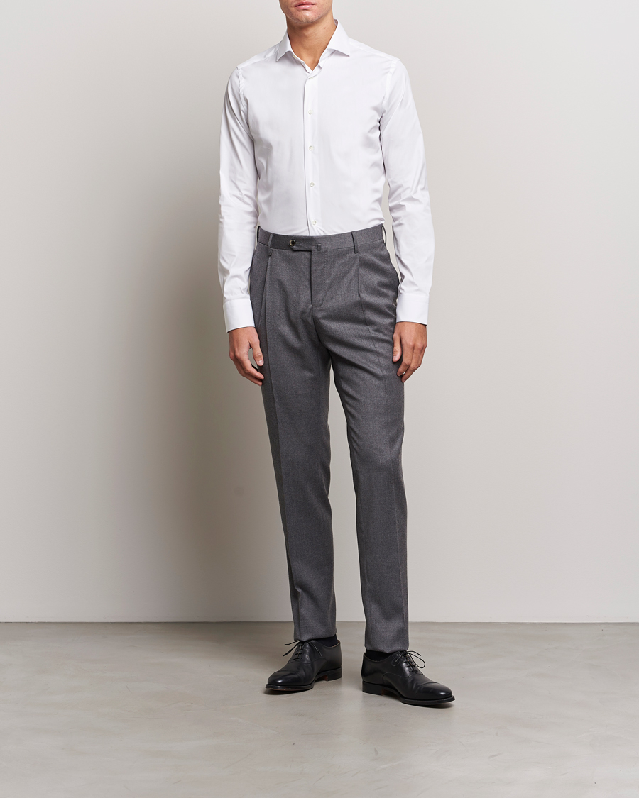 Men | Shirts | Canali | Slim Fit Cotton/Stretch Shirt White