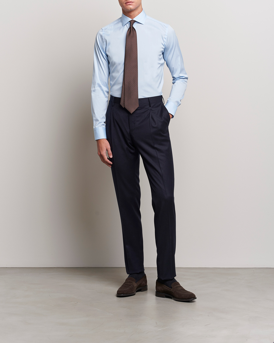 Men | Shirts | Canali | Slim Fit Cotton/Stretch Shirt Light Blue