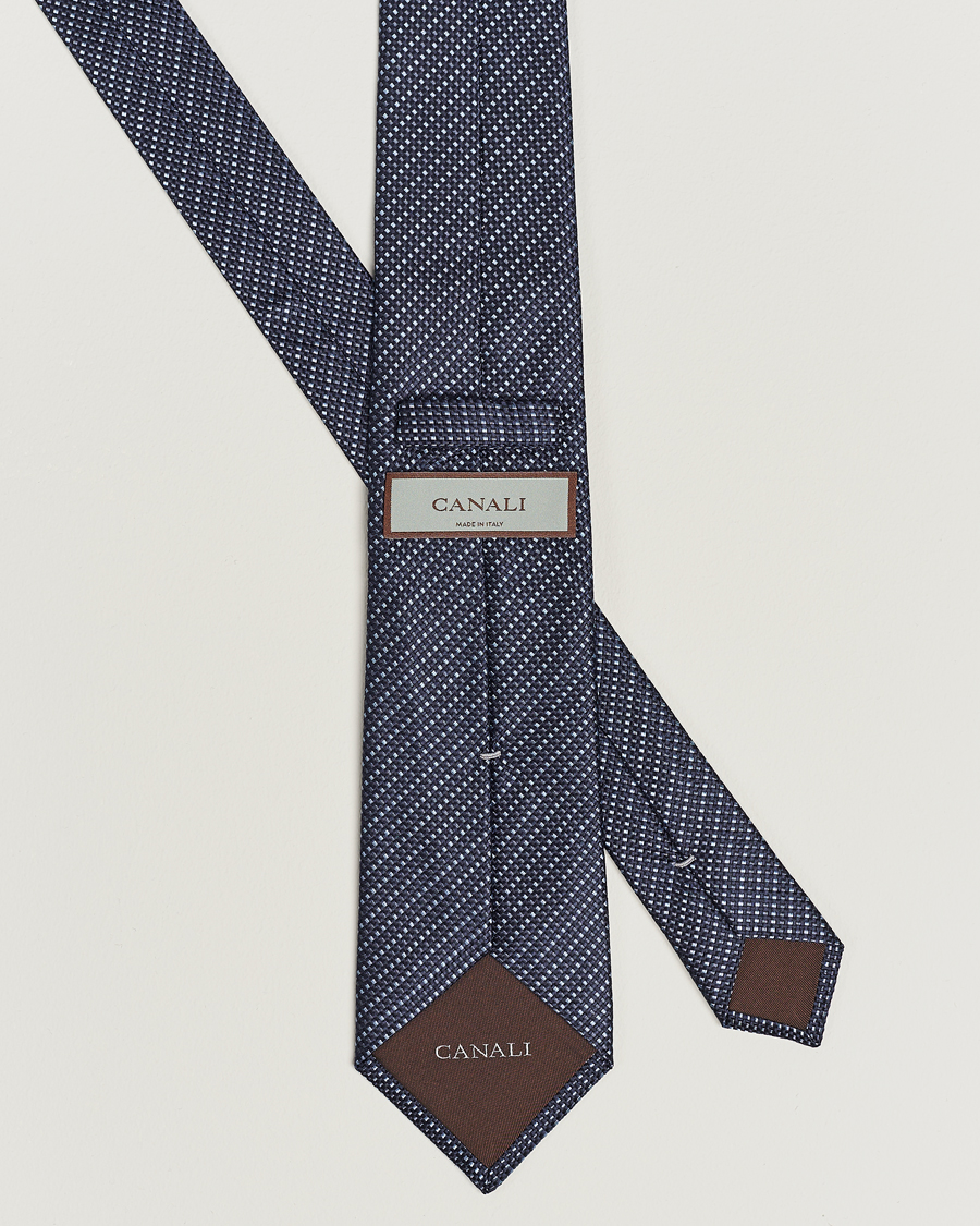 Men | Canali Structured Silk Tie Navy | Canali | Structured Silk Tie Navy