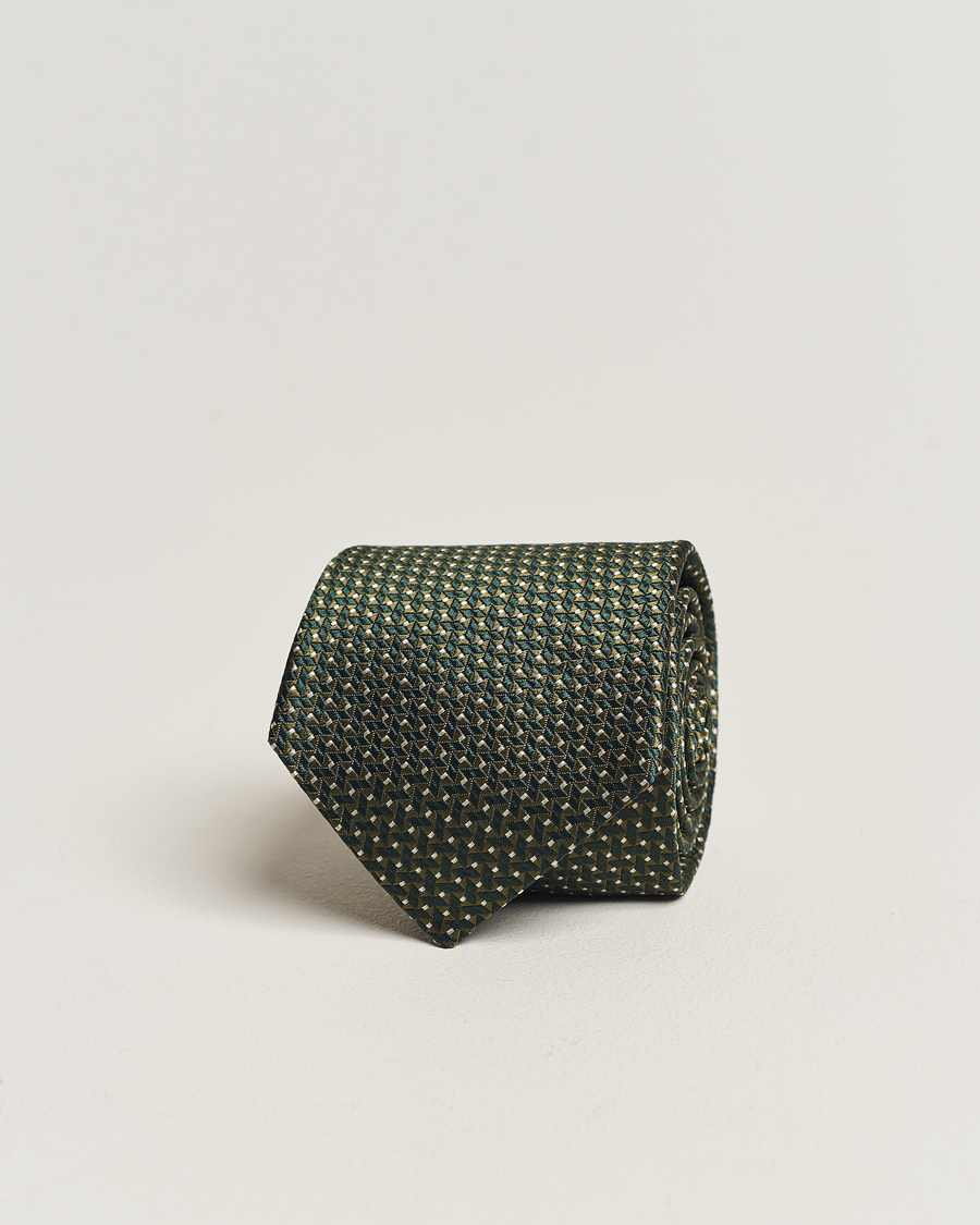 Men | Canali Jacquard Micro Dot Silk Tie Dark Green | Canali | Jacquard Micro Dot Silk Tie Dark Green