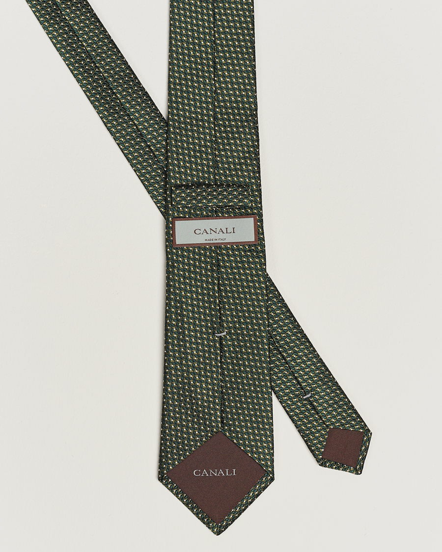 Men | Canali Jacquard Micro Dot Silk Tie Dark Green | Canali | Jacquard Micro Dot Silk Tie Dark Green