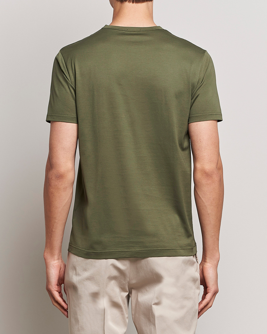 Men | T-Shirts | Sunspel | Crew Neck Cotton Tee Hunter Green