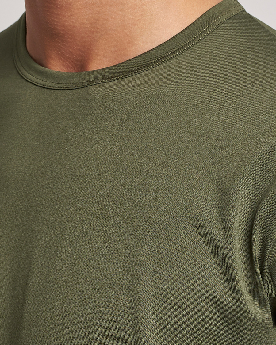 Men | T-Shirts | Sunspel | Crew Neck Cotton Tee Hunter Green