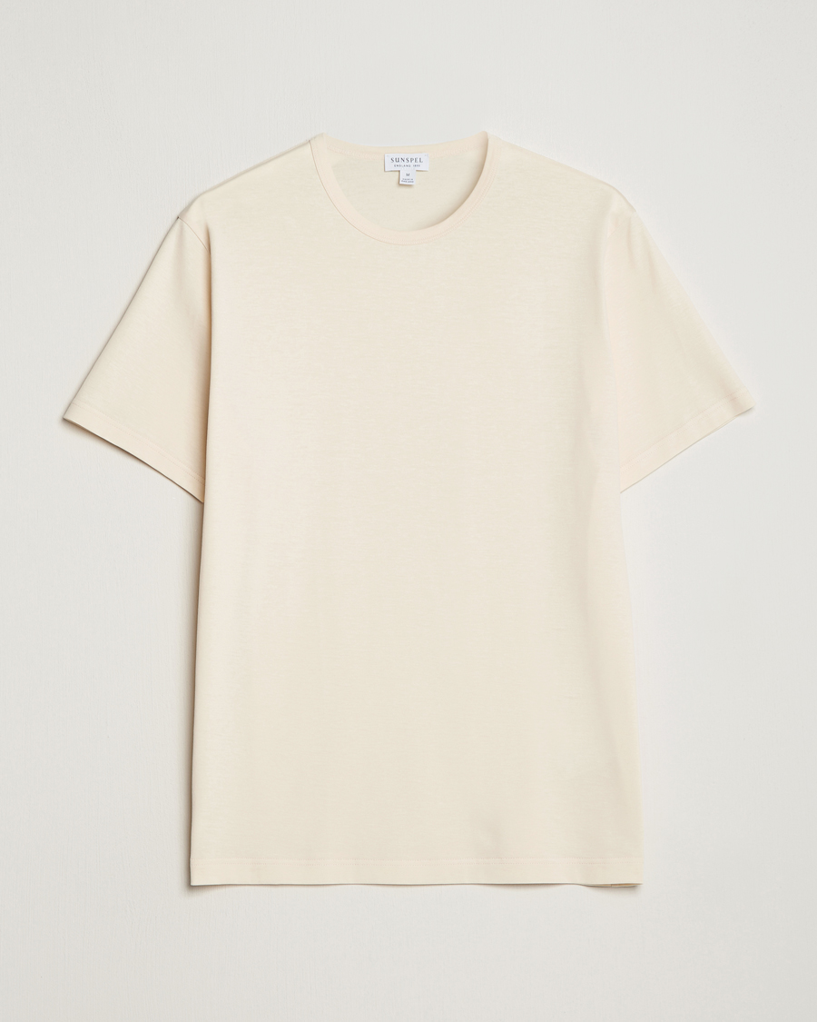 Men | T-Shirts | Sunspel | Crew Neck Cotton Tee Undyed