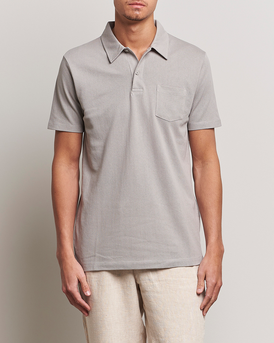 Men |  | Sunspel | Riviera Polo Shirt Mid Grey