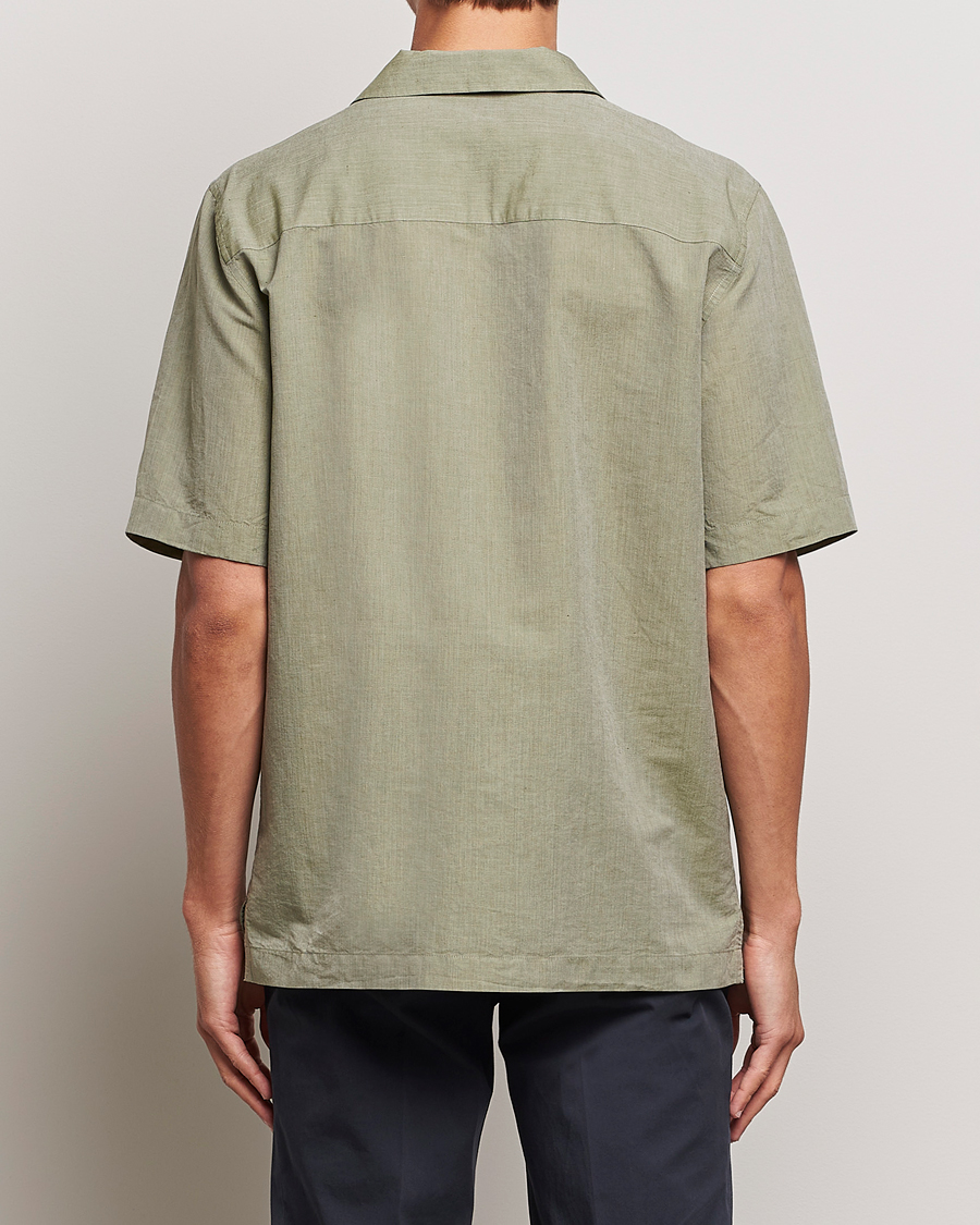 Men | Shirts | Sunspel | Lightweight Cotton/Linen Resort Shirt Hunter Green