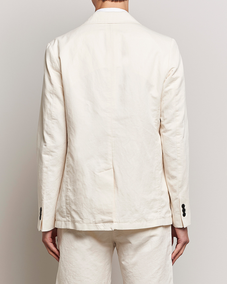 Men | Blazers | Sunspel | Unconstructed Cotton/Linen Blazer Undyed