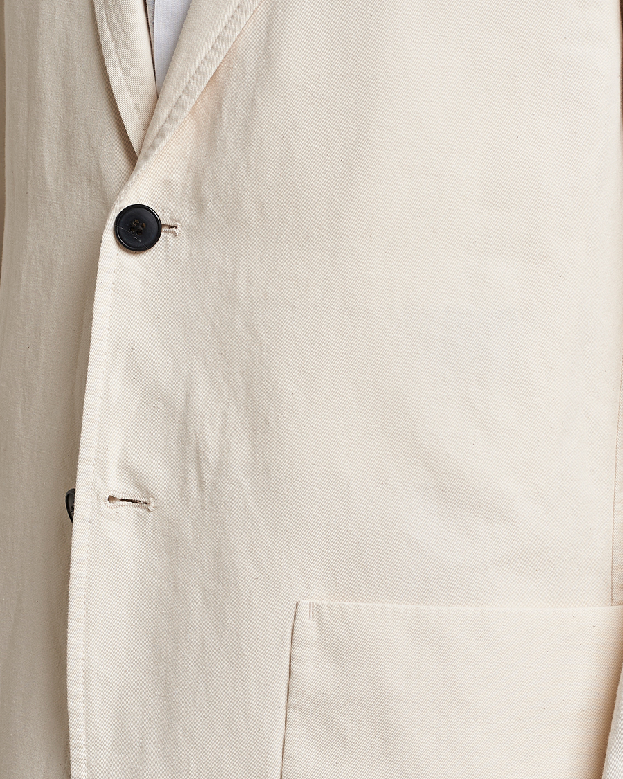 Men | Blazers | Sunspel | Unconstructed Cotton/Linen Blazer Undyed
