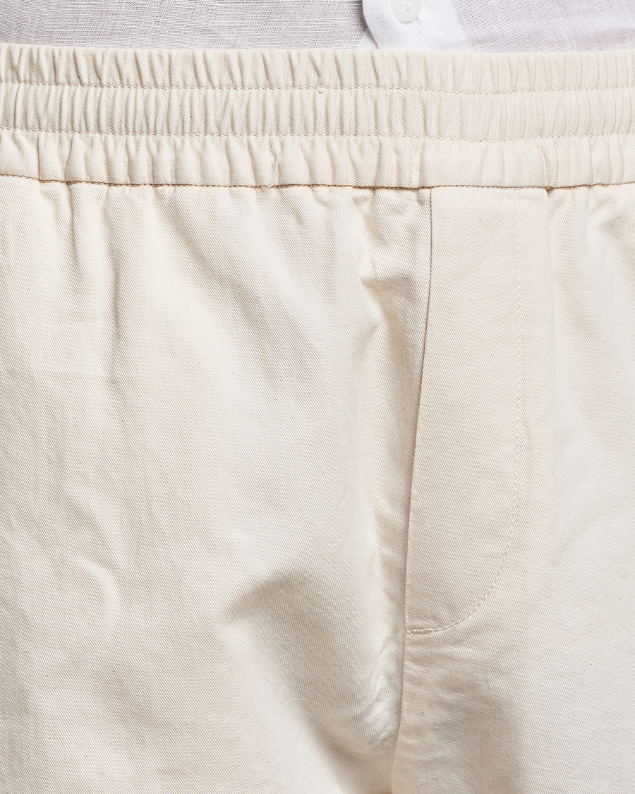 Men | Shorts | Sunspel | Cotton/Linen Drawstring Shorts Undyed