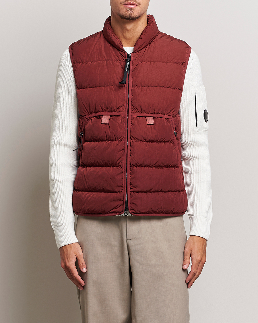 C.P. Company Eco-Chrome R Lightweight Down Vest Wine at CareOfCarl.com