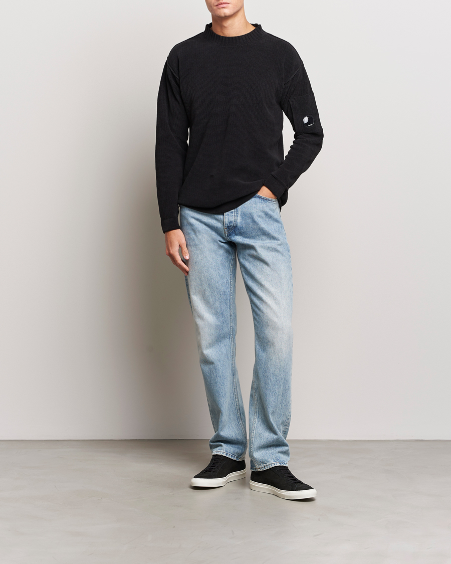 Men | Sweaters & Knitwear | C.P. Company | Chenille Cotton Crewneck Black