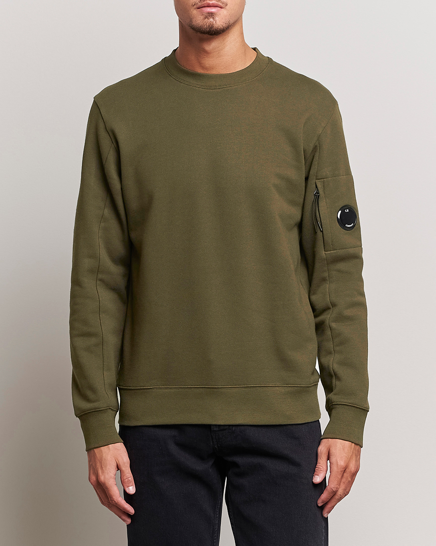 Men |  | C.P. Company | Diagonal Raised Fleece Lens Sweatshirt Military Green