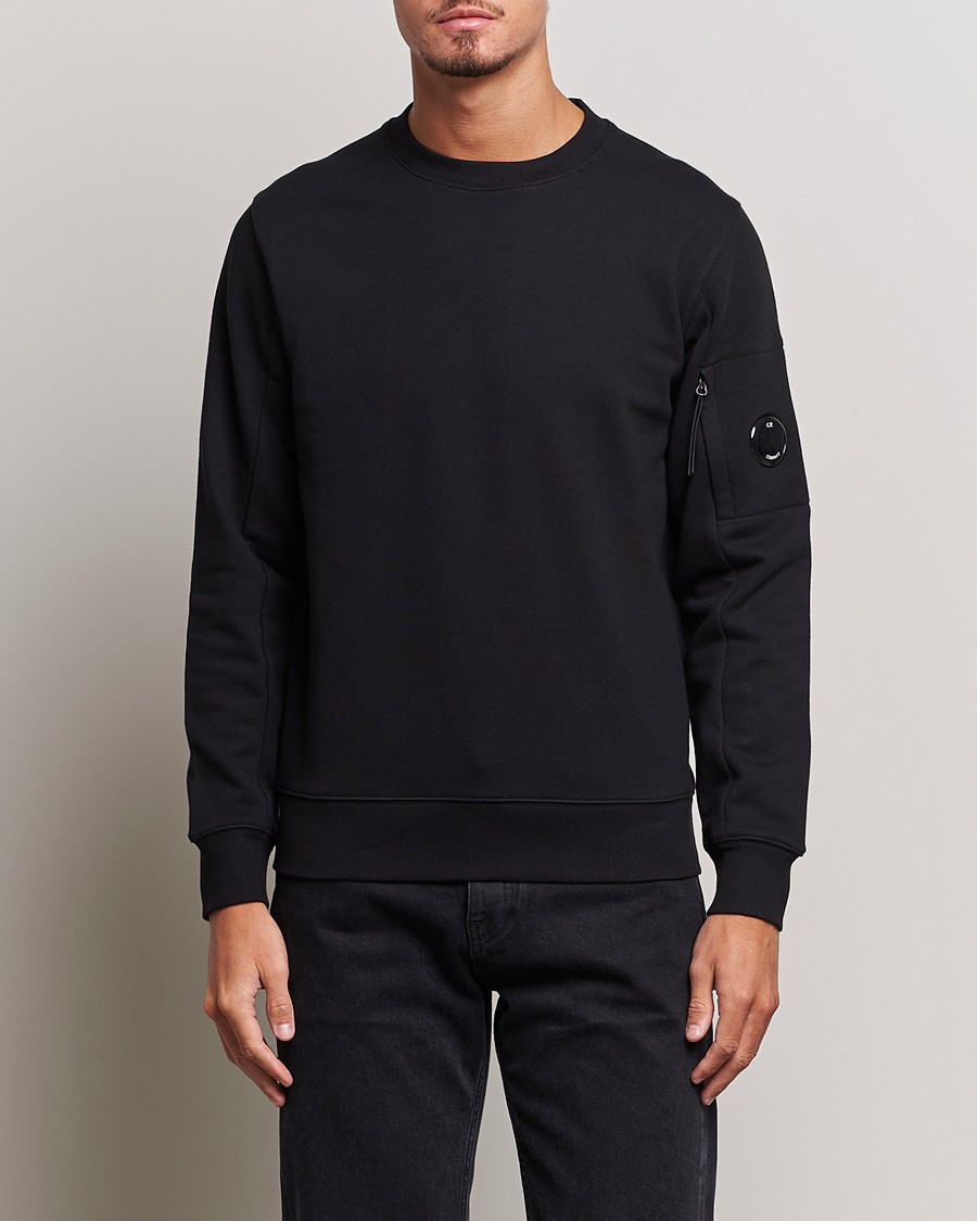 Men | C.P. Company | C.P. Company | Diagonal Raised Fleece Lens Sweatshirt Black