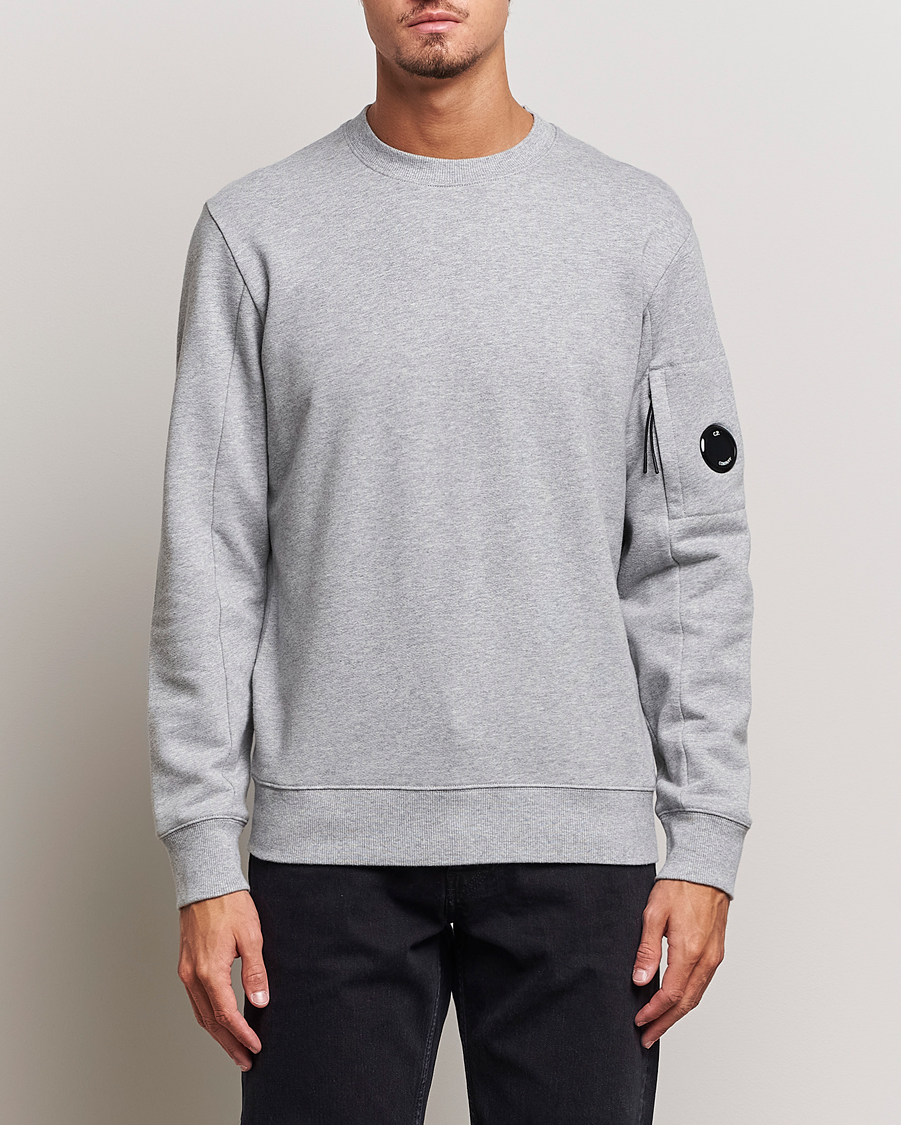 Men | Sale: 20% Off | C.P. Company | Diagonal Raised Fleece Lens Sweatshirt Grey Melange