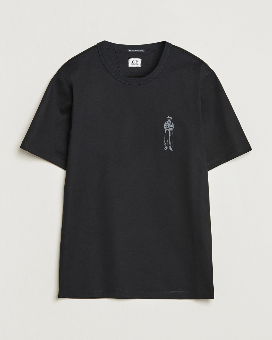 Men | T-Shirts | C.P. Company | Mercerized Jersey Logo T-Shirt Black