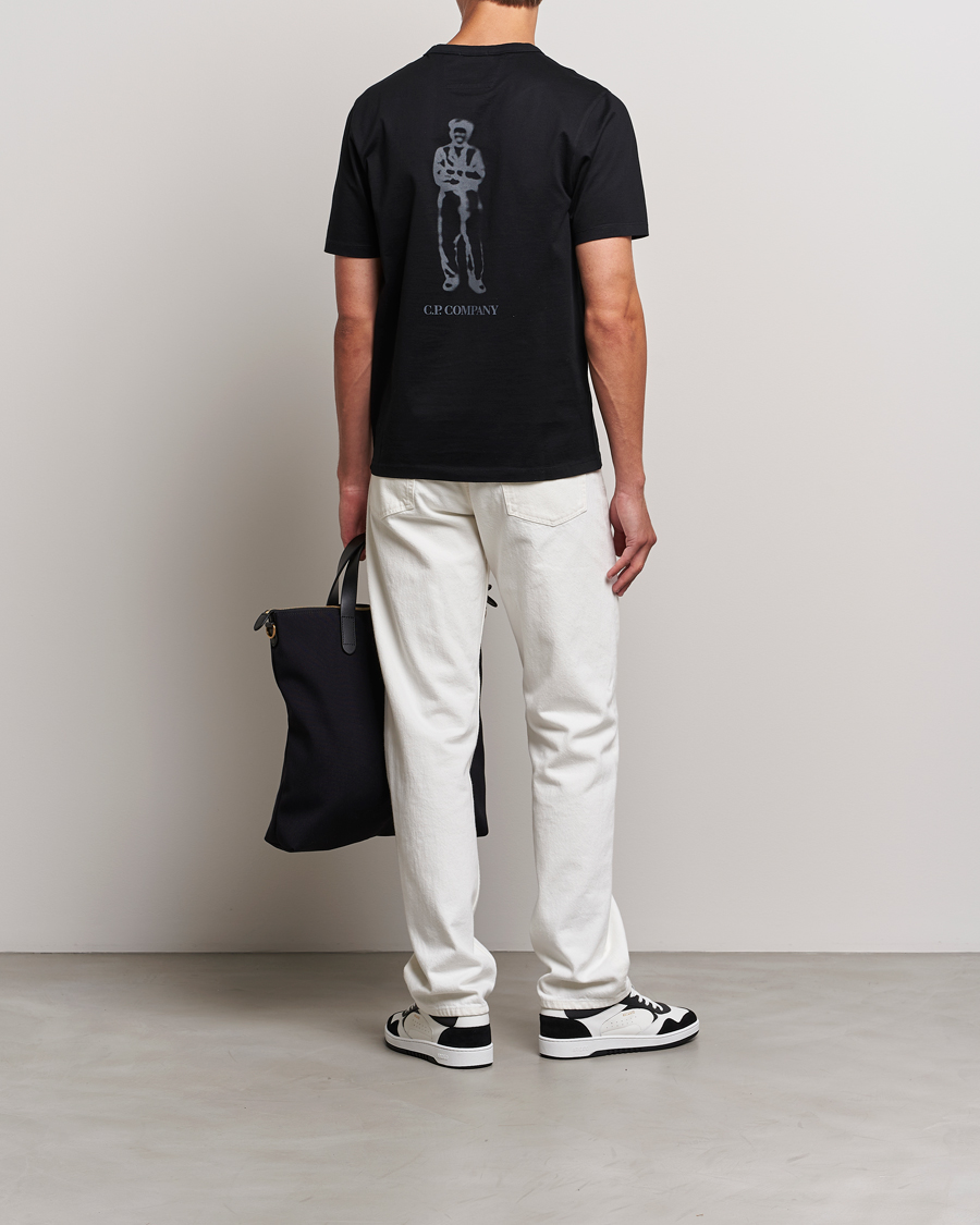 Men | T-Shirts | C.P. Company | Mercerized Jersey Logo T-Shirt Black