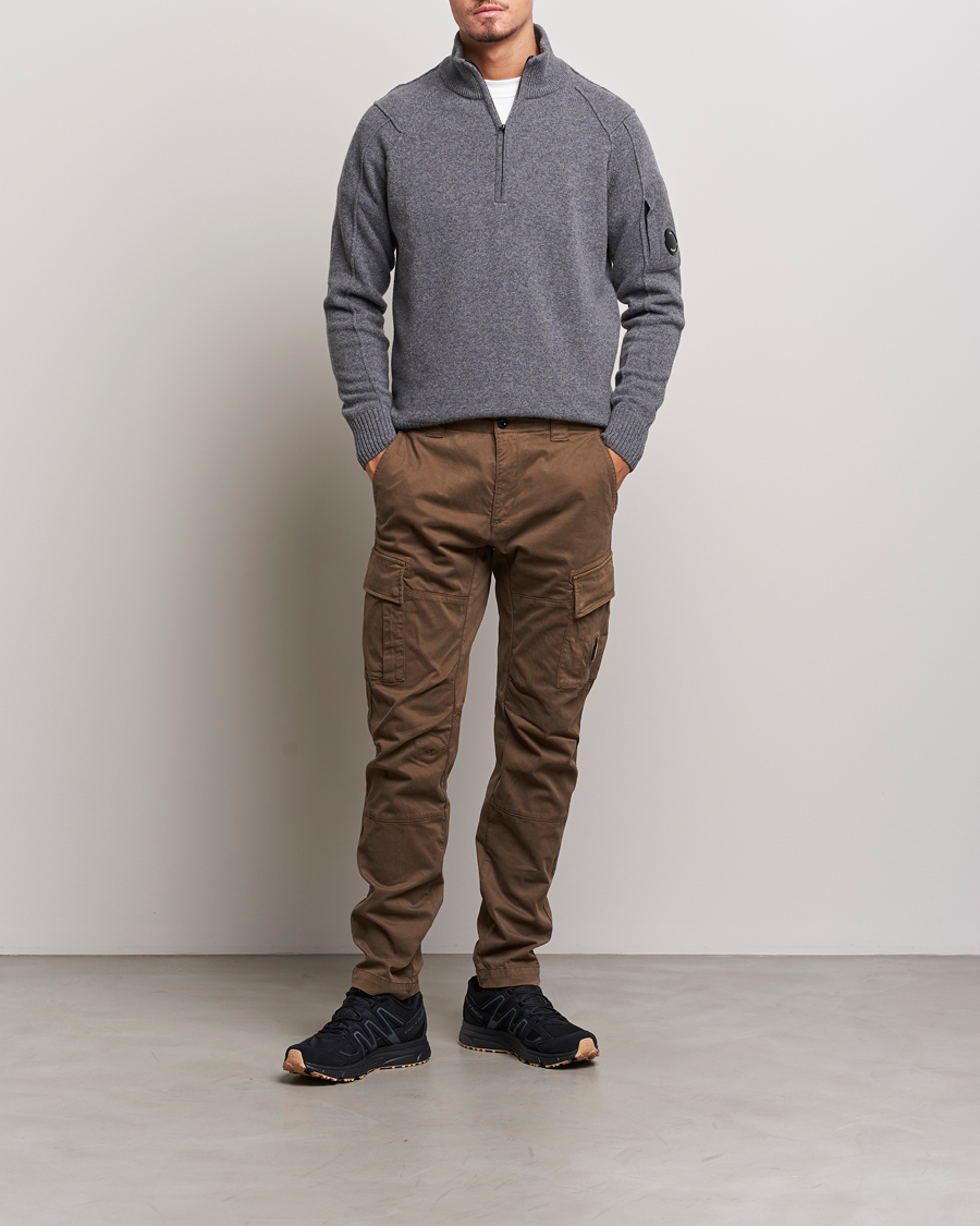 Men | Trousers | C.P. Company | Stretch Satin Lens Cargo Pants Light Brown
