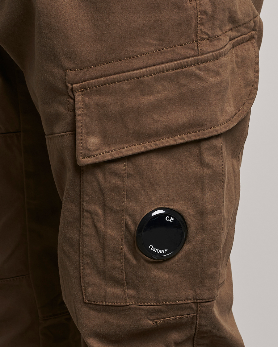 Men | Trousers | C.P. Company | Stretch Satin Lens Cargo Pants Light Brown
