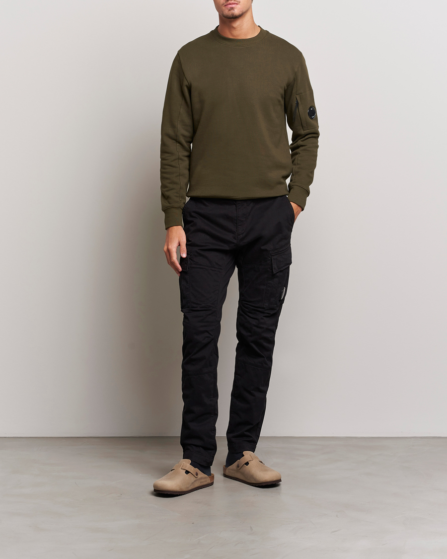 Men | Trousers | C.P. Company | Stretch Satin Lens Cargo Pants Black