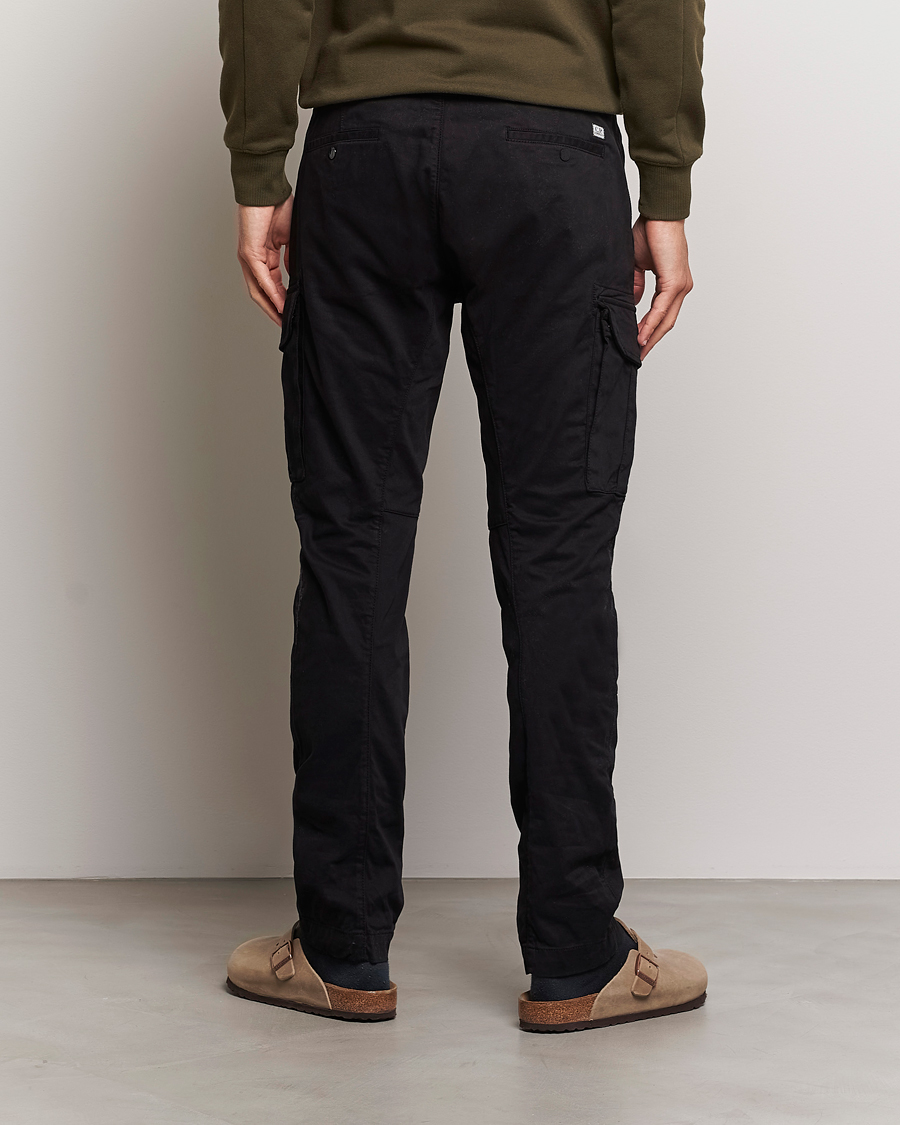 Men | Trousers | C.P. Company | Stretch Satin Lens Cargo Pants Black