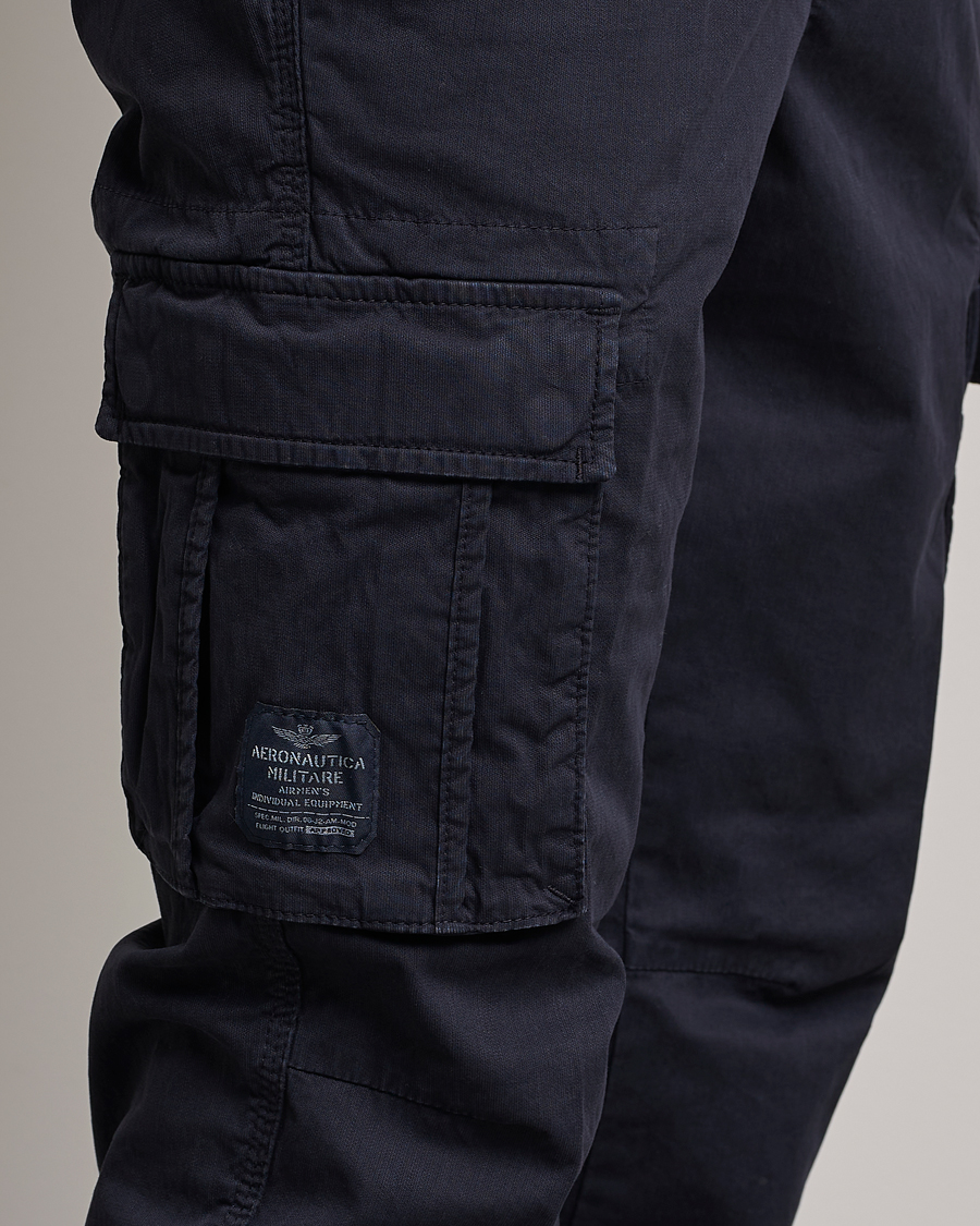 Men | Trousers | Aeronautica Militare | Cotton Cargo Pants Navy