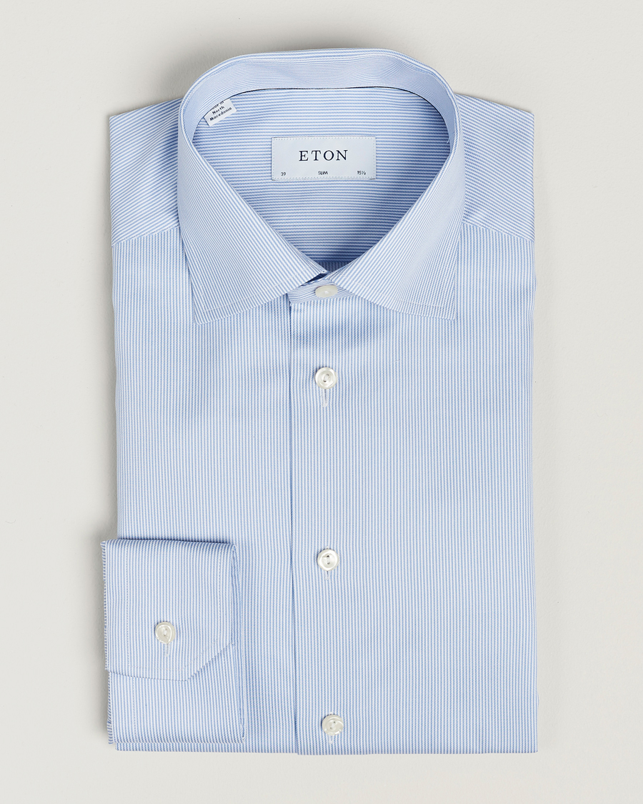 Men |  | Eton | Slim Fit Signature Twill Shirt Blue/White