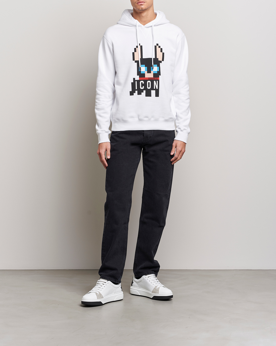 Men | Sweaters & Knitwear | Dsquared2 | Cool Fit Ciro Hoodie White