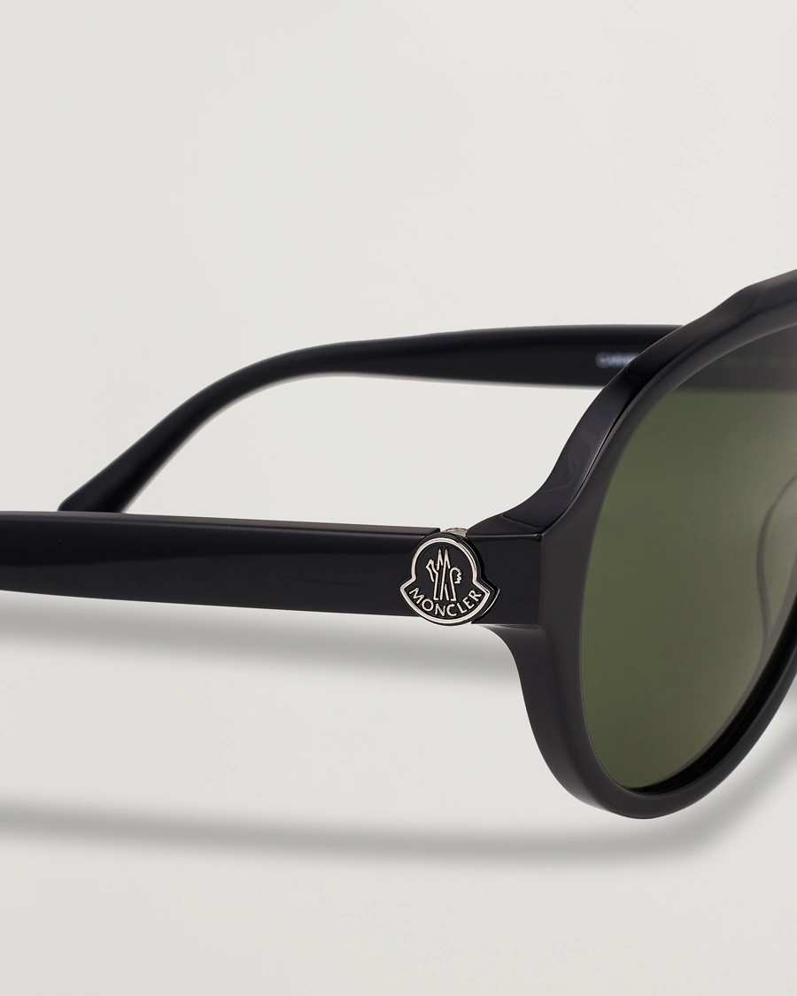 Men | Moncler Lunettes Caribb Sunglasses Shiny Black/Green | Moncler Lunettes | Caribb Sunglasses Shiny Black/Green