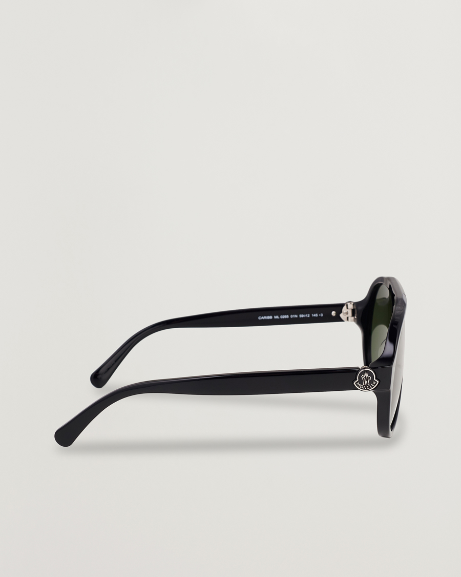 Men | Moncler Lunettes Caribb Sunglasses Shiny Black/Green | Moncler Lunettes | Caribb Sunglasses Shiny Black/Green