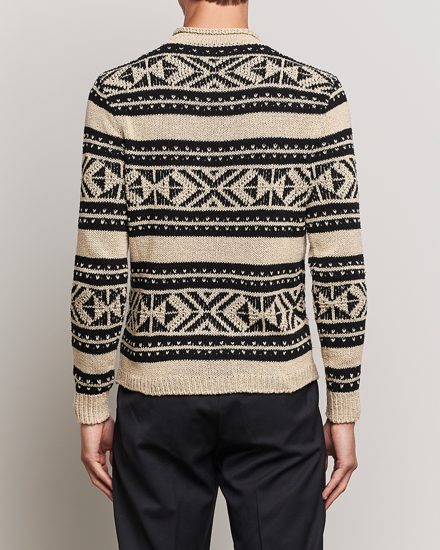 Men | Sweaters & Knitwear | Ralph Lauren Purple Label | Geo Pattern Sweater Cream