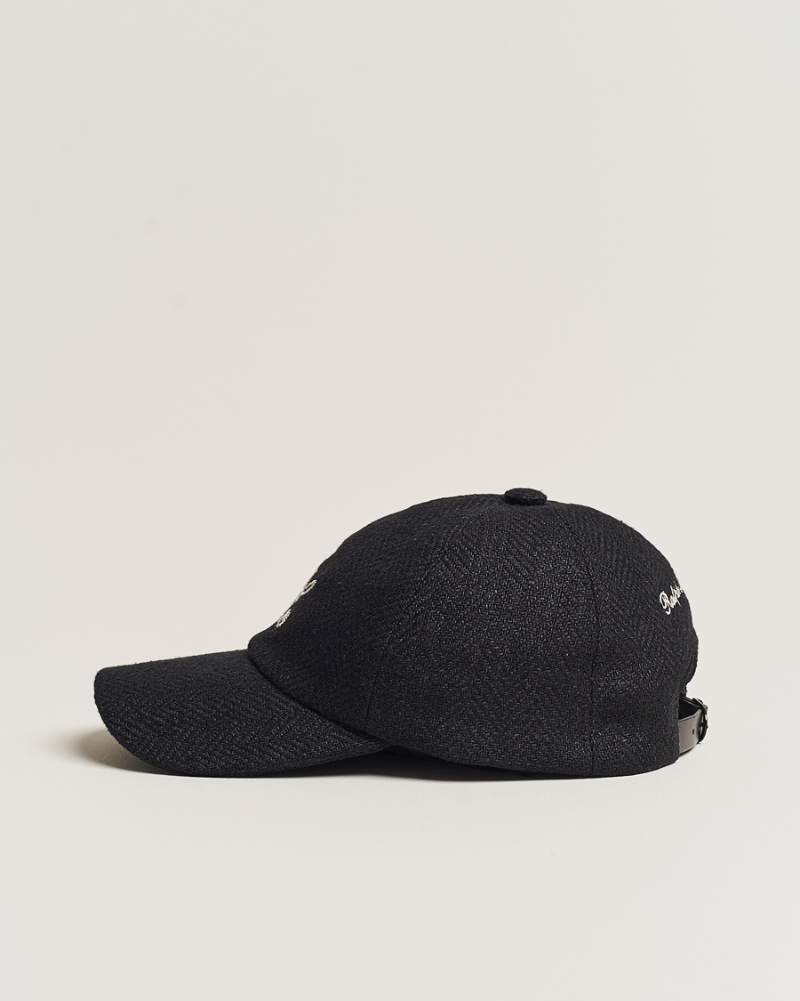 Men | Accessories | Ralph Lauren Purple Label | Linen/Silk Baseball Cap Black