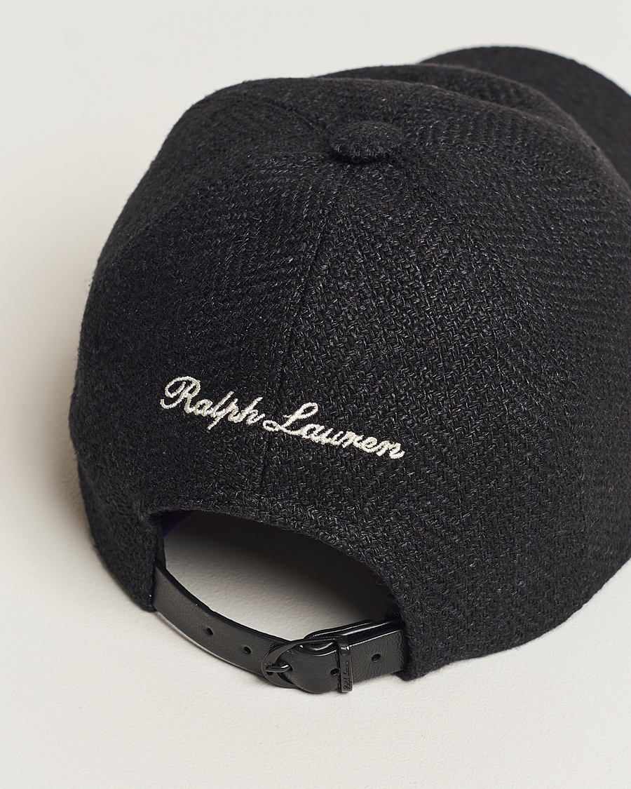 Men | Ralph Lauren Purple Label Linen/Silk Baseball Cap Black | Ralph Lauren Purple Label | Linen/Silk Baseball Cap Black