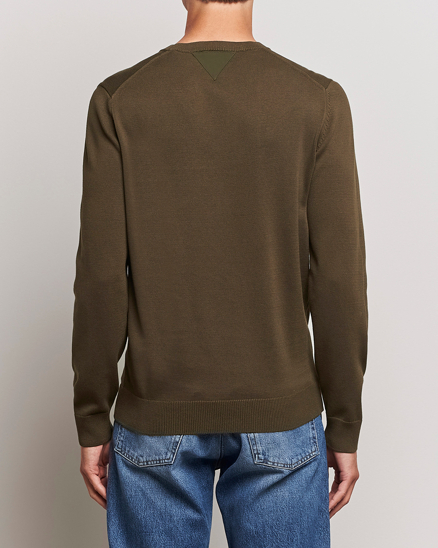 Men | Sweaters & Knitwear | Aeronautica Militare | Cotton Knitted Crew Neck Off Green