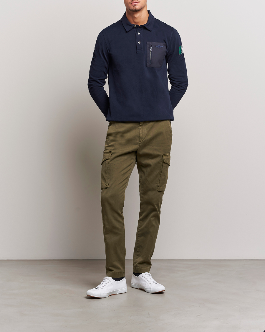Men | Trousers | Aeronautica Militare | Cotton Cargo Pants Off Green