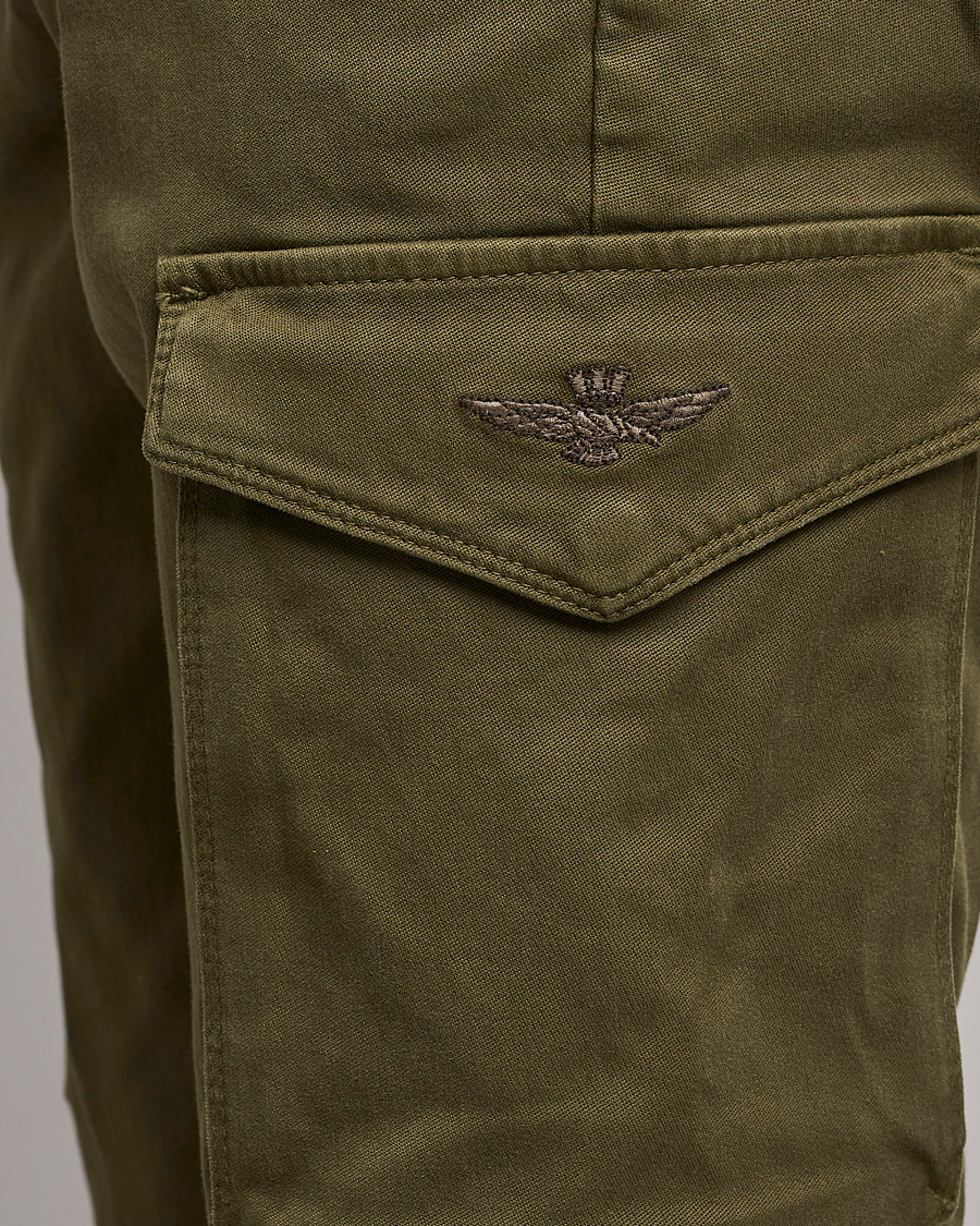 Men | Trousers | Aeronautica Militare | Cotton Cargo Pants Off Green