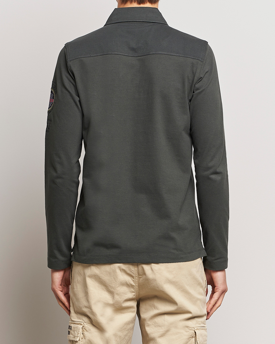 Men | Sweaters & Knitwear | Aeronautica Militare | Pocket Long Sleeve Polo Dark Green