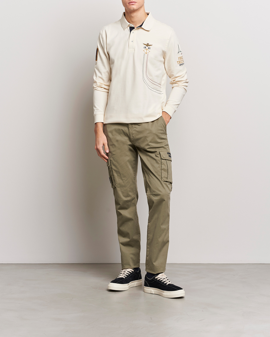Men | Sweaters & Knitwear | Aeronautica Militare | Long Sleeve Polo Cream White
