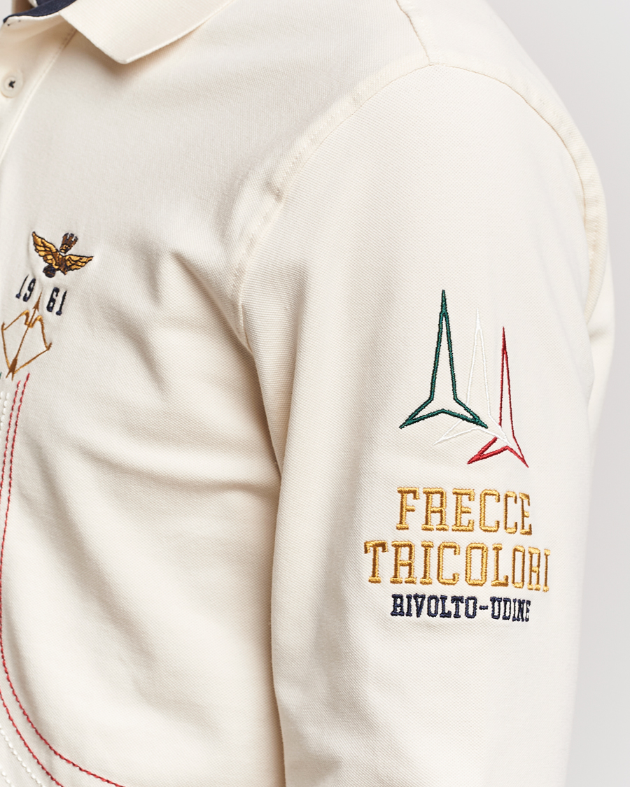 Men | Sweaters & Knitwear | Aeronautica Militare | Long Sleeve Polo Cream White