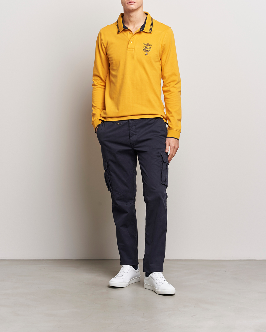 Men | Sweaters & Knitwear | Aeronautica Militare | Long Sleeve Polo Dark Yellow