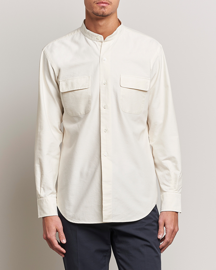 Men | Casual Shirts | Kamakura Shirts | Vintage Ivy Band Collar Shirt Beige