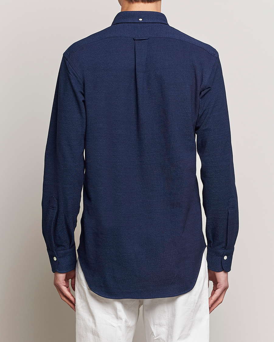 Men | Shirts | Kamakura Shirts | Vintage Ivy Knit Popover Shirt Navy
