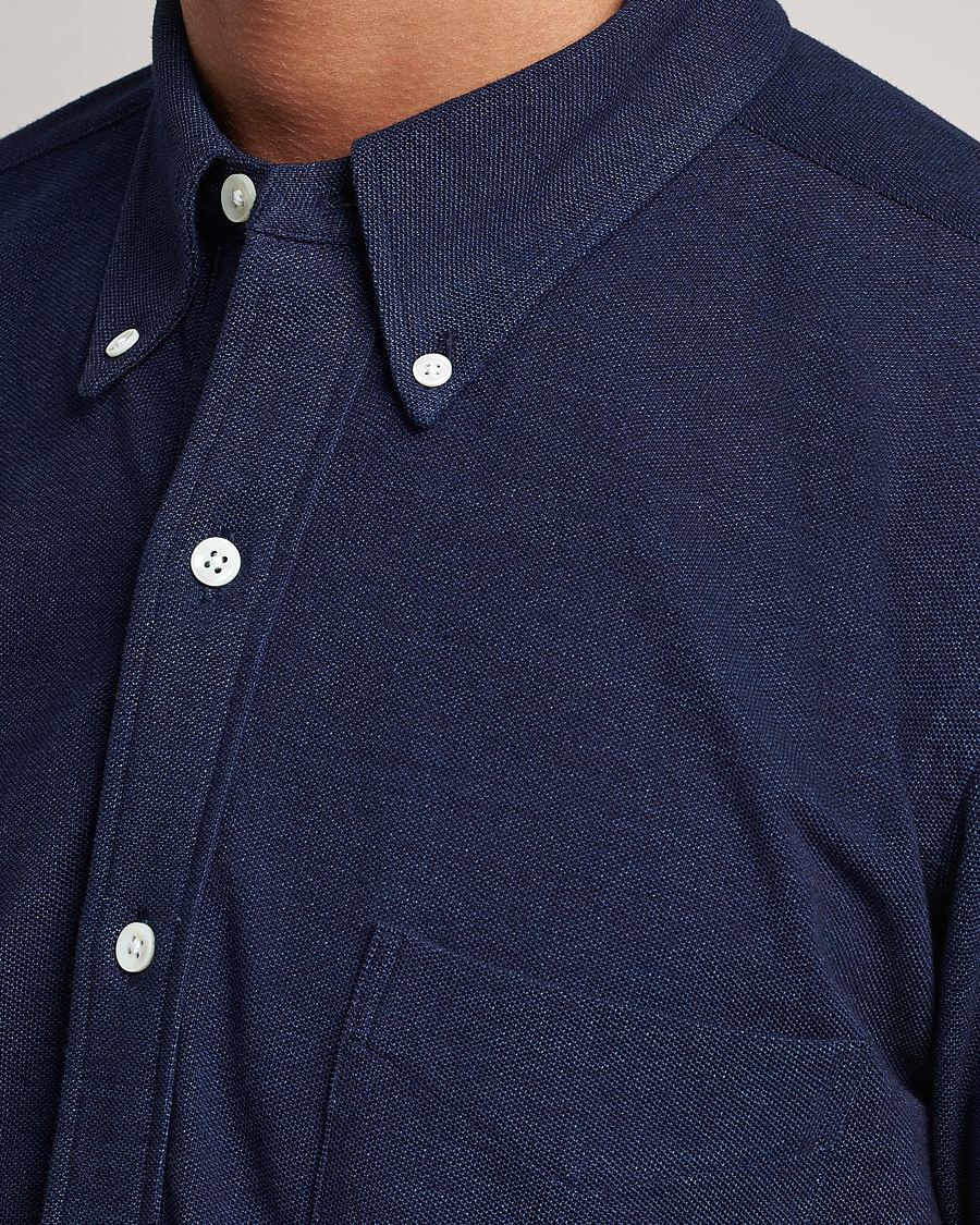 Men | Shirts | Kamakura Shirts | Vintage Ivy Knit Popover Shirt Navy